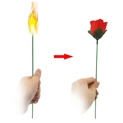 Flame Change Into Rose Magic Trick