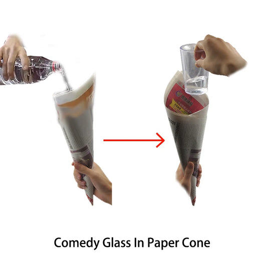 Comedy Glass In Paper Cone Magic Trick